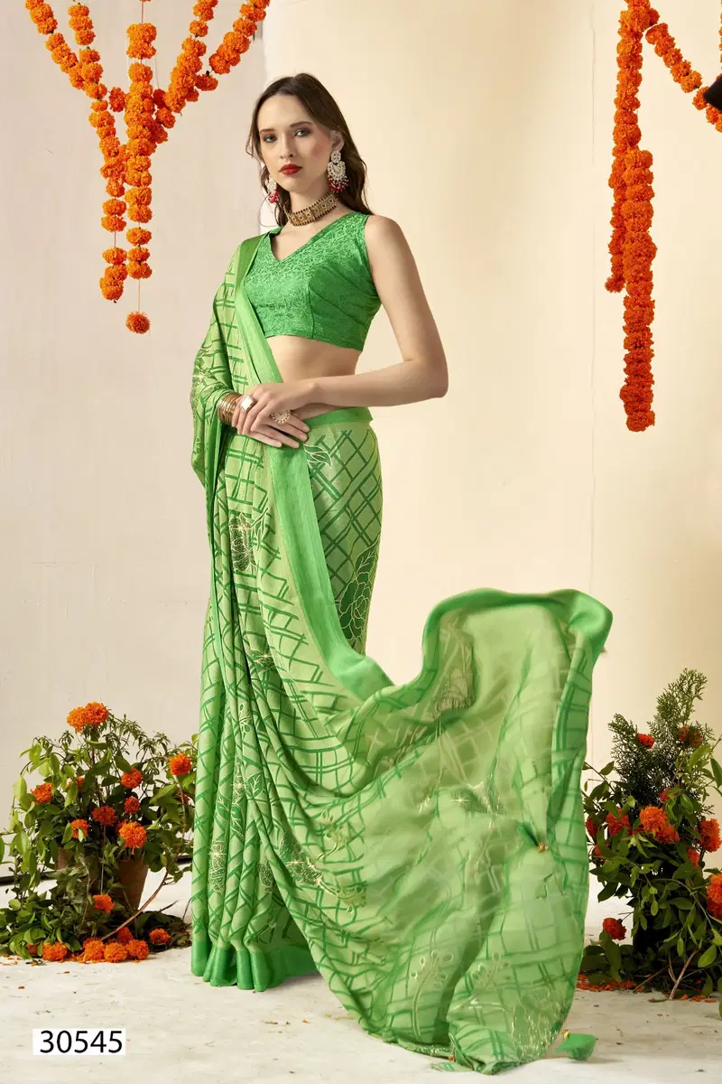 Yashtika By Vallabhi Swarovski Work Brasso Sarees Wholesale Price In Surat